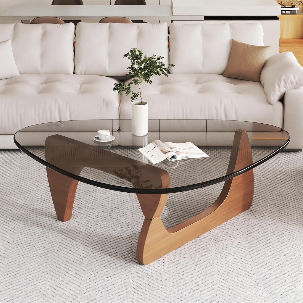 Modern Glass Coffee Table, Mid Century Modern Coffee Table, Sleek Coffee Tables, Suitable for Bedroom Living Room