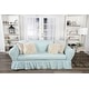 preview thumbnail 1 of 6, Washed cotton Ruffled 2 piece loveseat slipcover