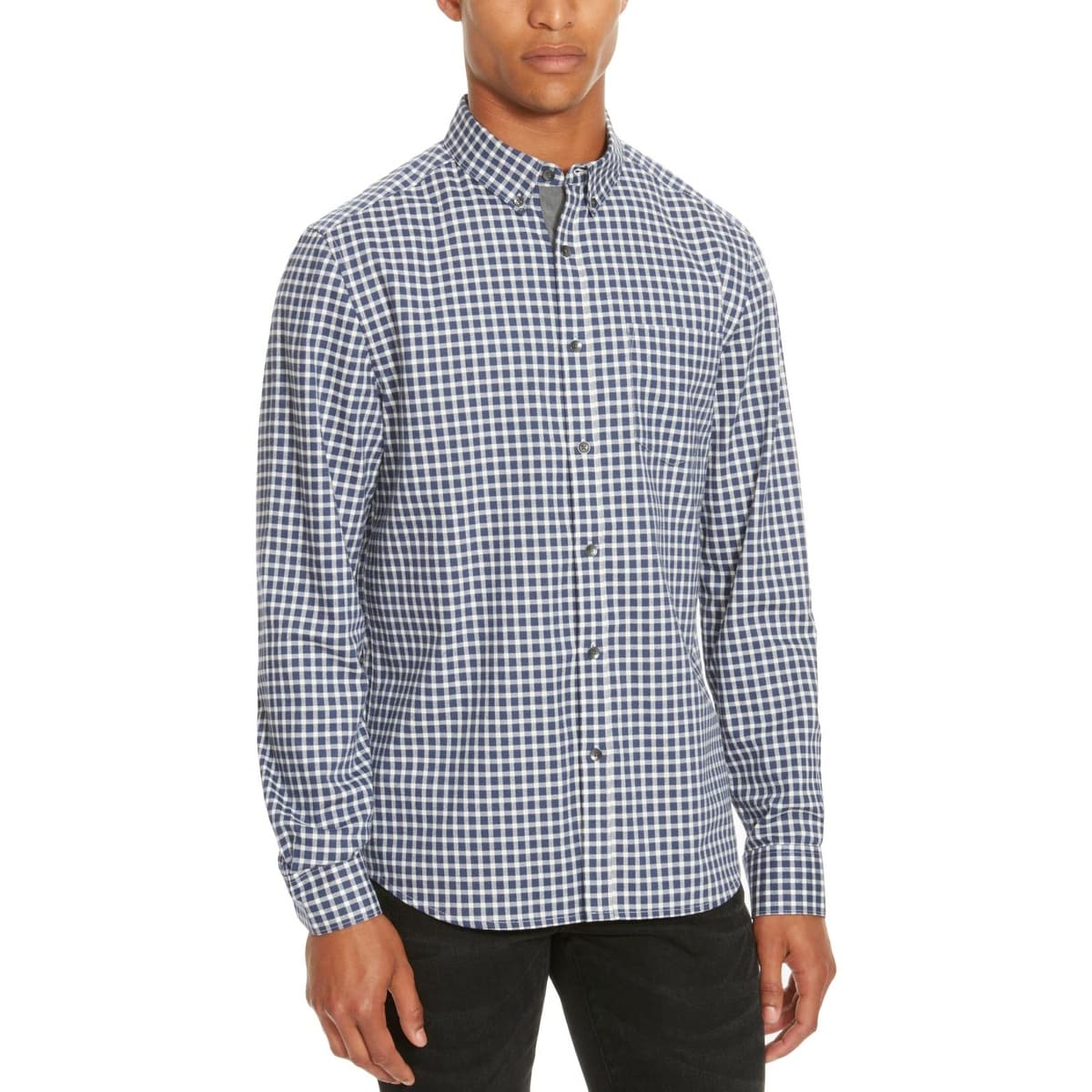 Kenneth Cole REACTION Mens Long Sleeve Check Shirt