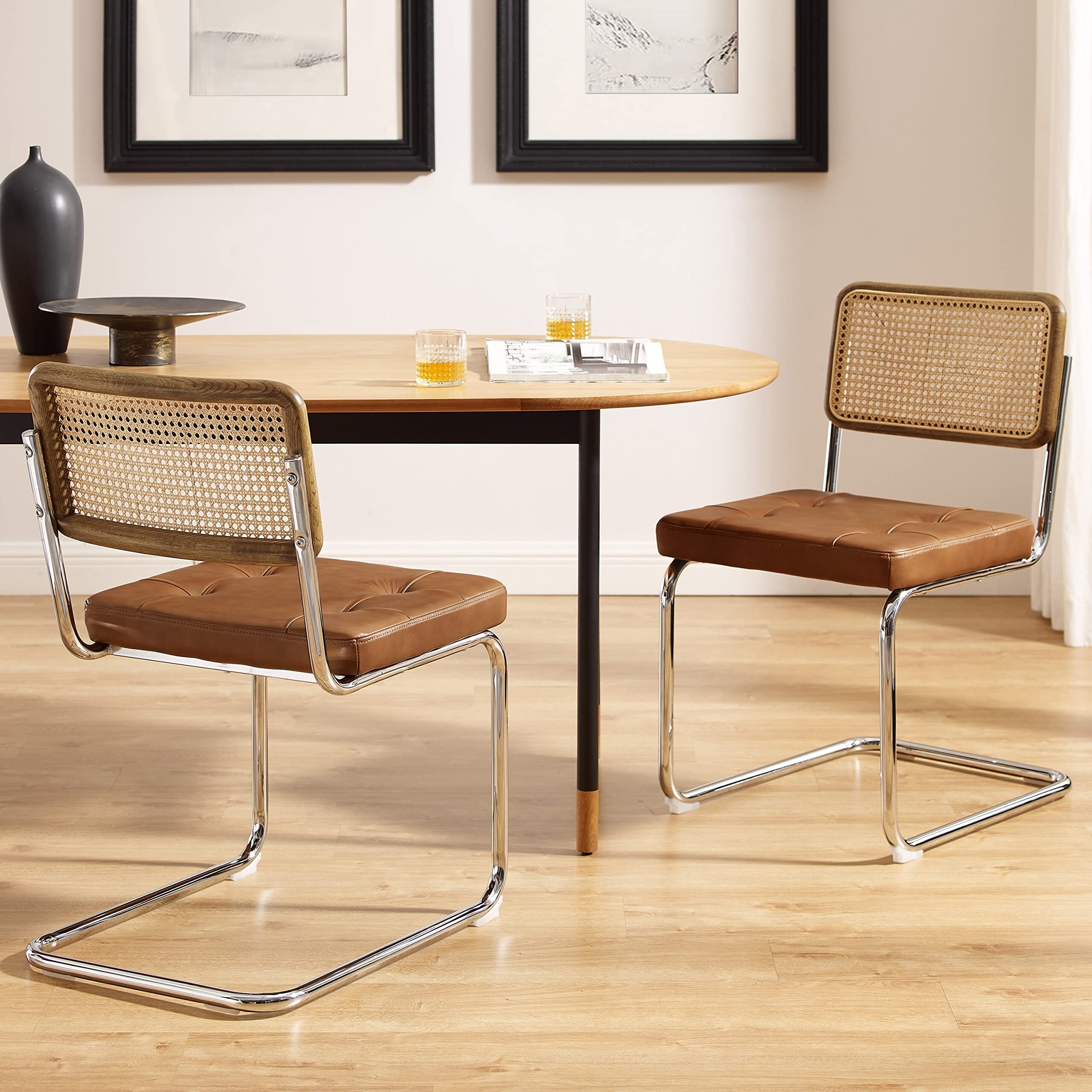 Genuine leather 2025 parson dining chairs