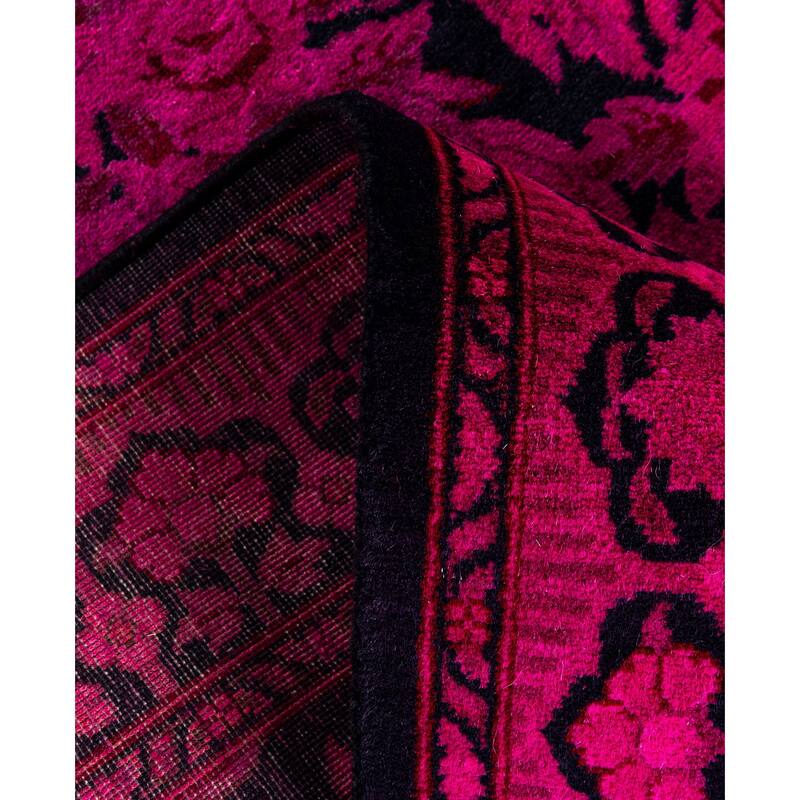 Overdyed One-of-a-Kind Hand-Knotted Area Rug - Pink - 2' 6" x 12' 3"