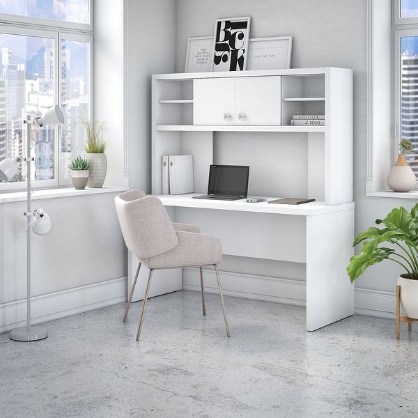 slide 2 of 40, Echo 60W Credenza Desk with Hutch from Office by kathy ireland®