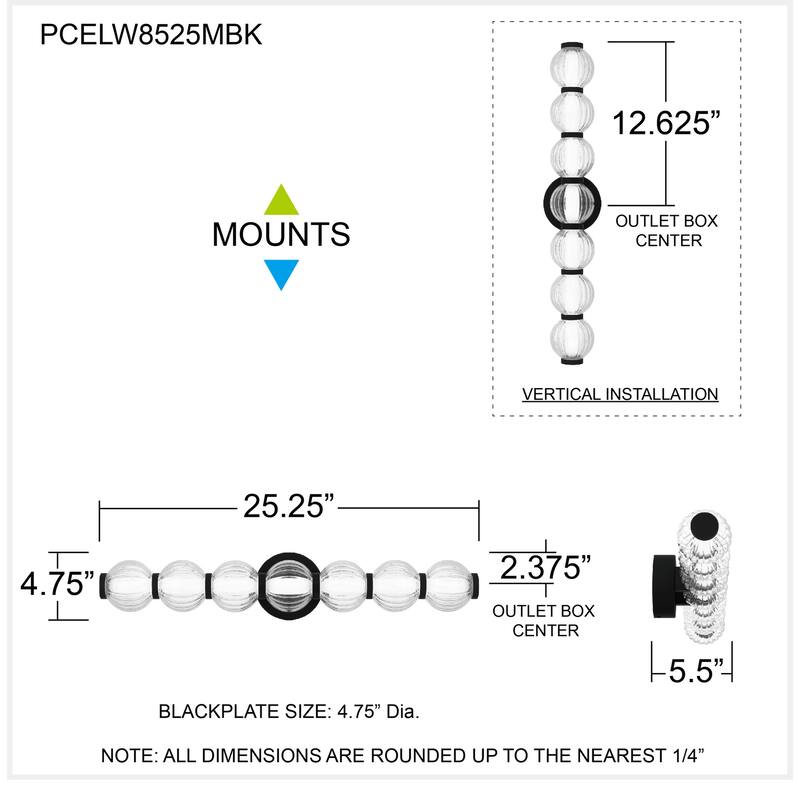 Elway Integrated LED Matte Black Bath Light