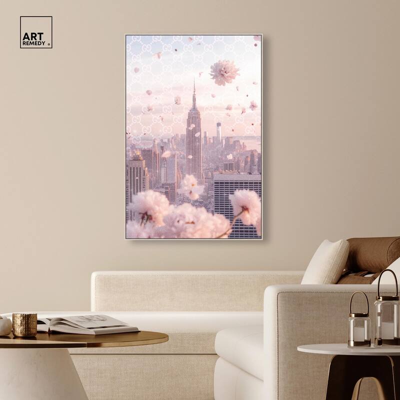 Raining Petals in NYC Canvas by Art Remedy