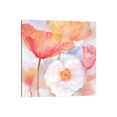 iCanvas "Watercolor Poppy Meadow Pastel I" by Cynthia Coulter Canvas Print