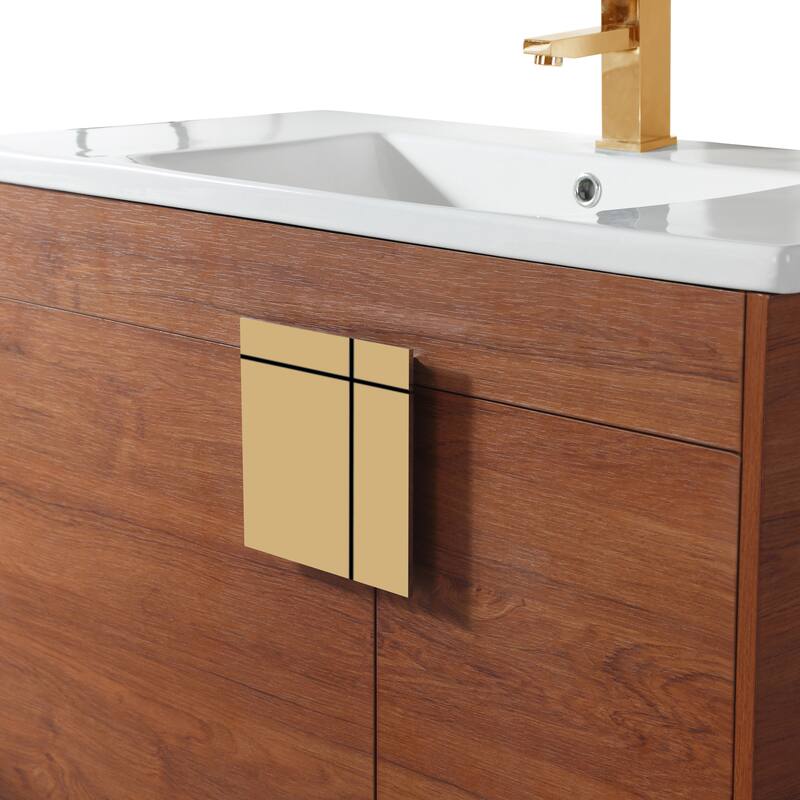 Modern Bathroom Vanity Set, Vireous China Sink Top 30"