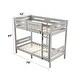 preview thumbnail 2 of 3, Functional Design Bunk Bed with Wood Frme, Removable Ladder & Hanger, Twin over Twin, Grey