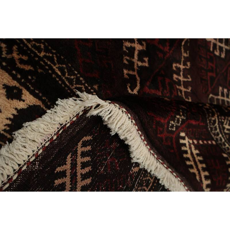 Hand Knotted Oriental 100% Wool Carpet Traditional All-Over Red Turkoman Area Rug - 10' 10'' X 7' 9''