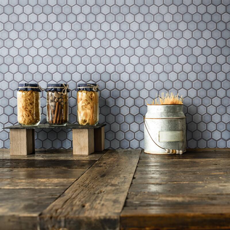 Merola Tile Hudson 1" Hex Slate 11-7/8" x 13-1/4" Porcelain Mosaic Floor and Wall Tile