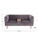 preview thumbnail 2 of 7, Velvet Upholstered and Oak Wood Sofa with Middle Console Storage