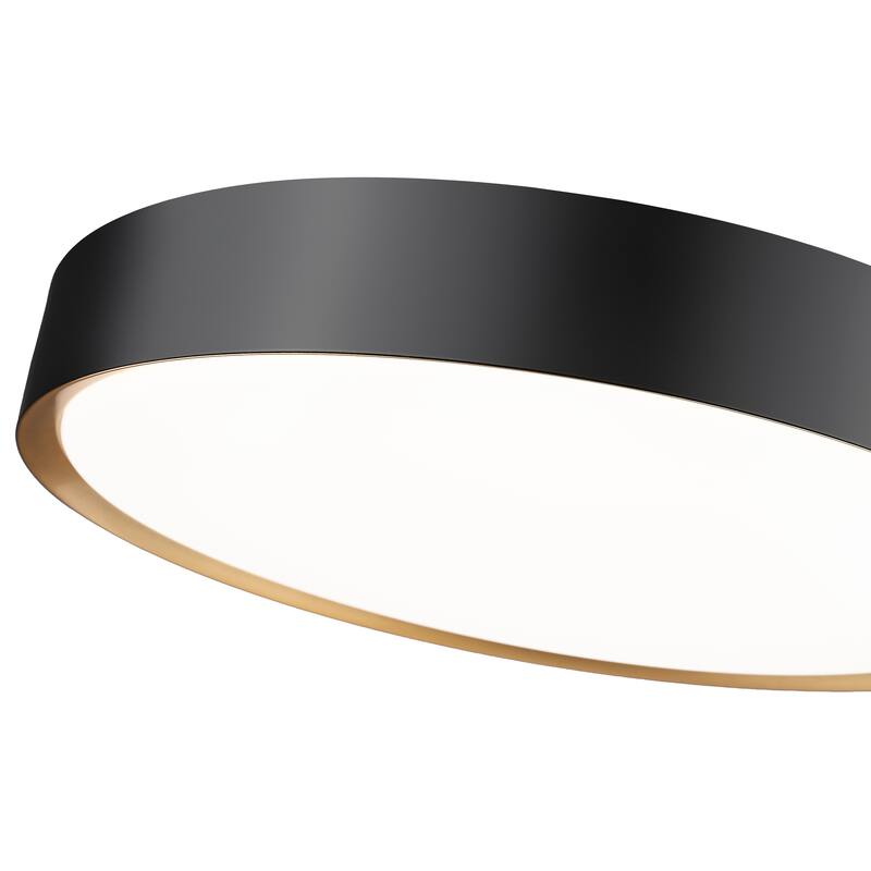 Kawan 1 Light Flush Mount in Matte Black + Modern Gold