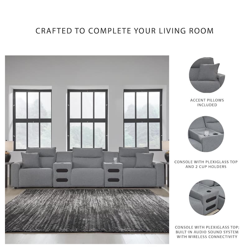 Signature Design by Ashley ModMax II Gray 5-Piece Power Reclining Sectional - 152"W x 41"D x 41"H