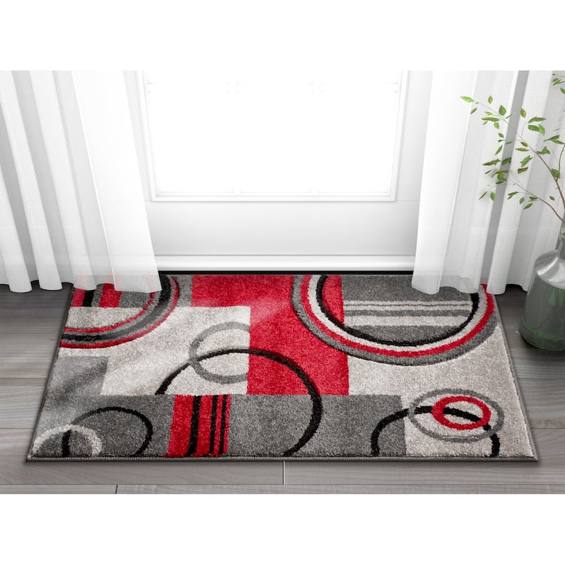 Well Woven Ruby Galaxy Waves Modern Geometric Area Rug