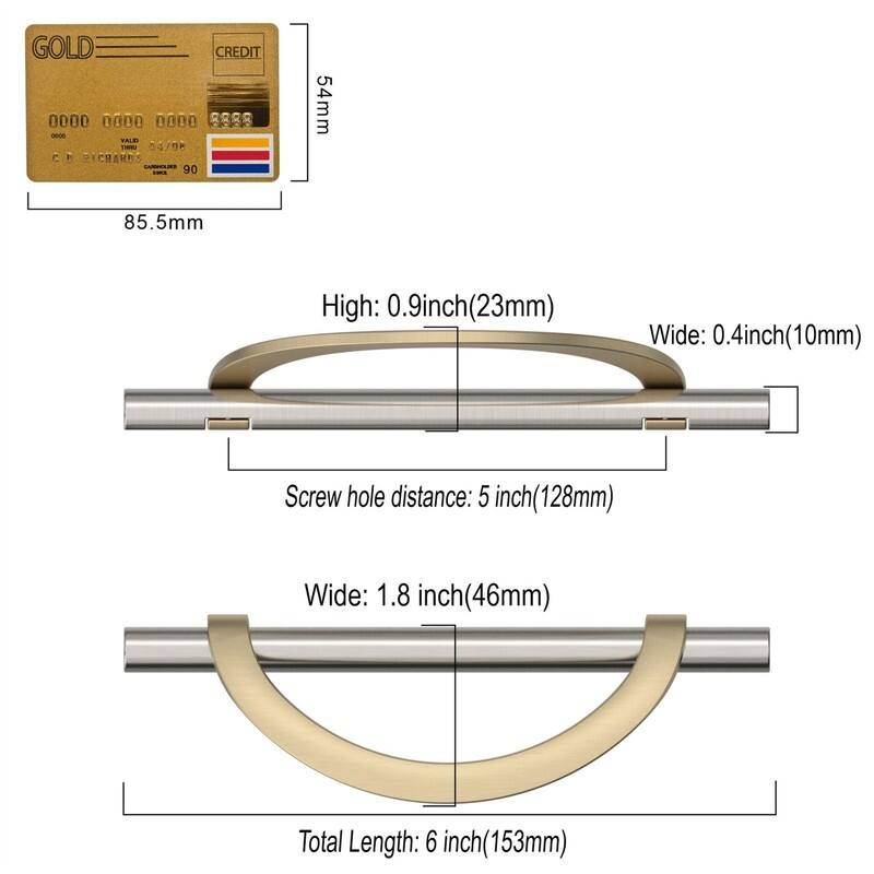 10 Pack Cabinet Pulls 5 Inch - 1"L x 1"W