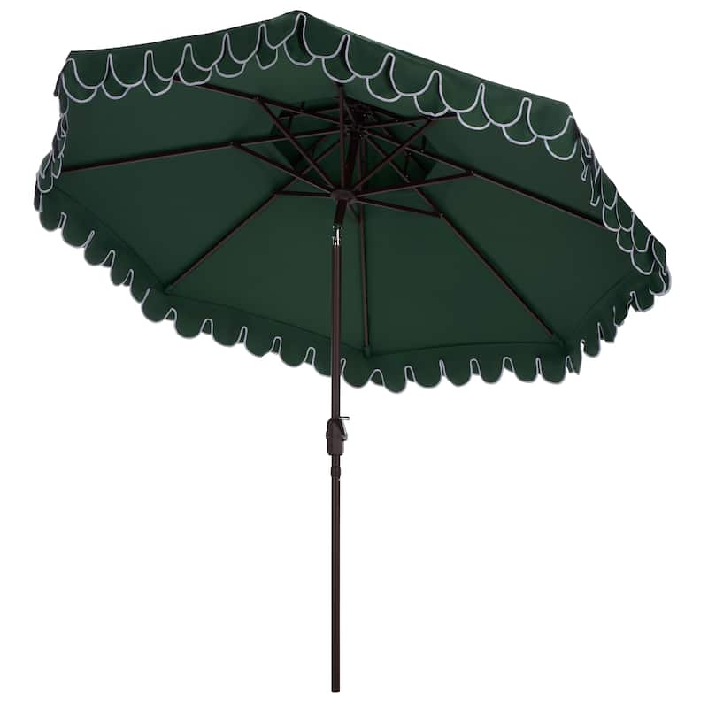 SAFAVIEH Outdoor Kjerstin Valance 9Ft Double Top Umbrella