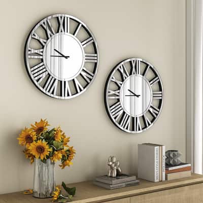 Round Wall Clock- Modern Clocks Set Of 2