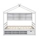 preview thumbnail 34 of 34, Modern Full House Kids Bed with Roof,Bedside Shelves,Ladder,Guardrail