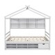 preview thumbnail 10 of 10, White Full Size House Bed with Roof Frame, Bedside-shelves, and Under Bed Storage Unit