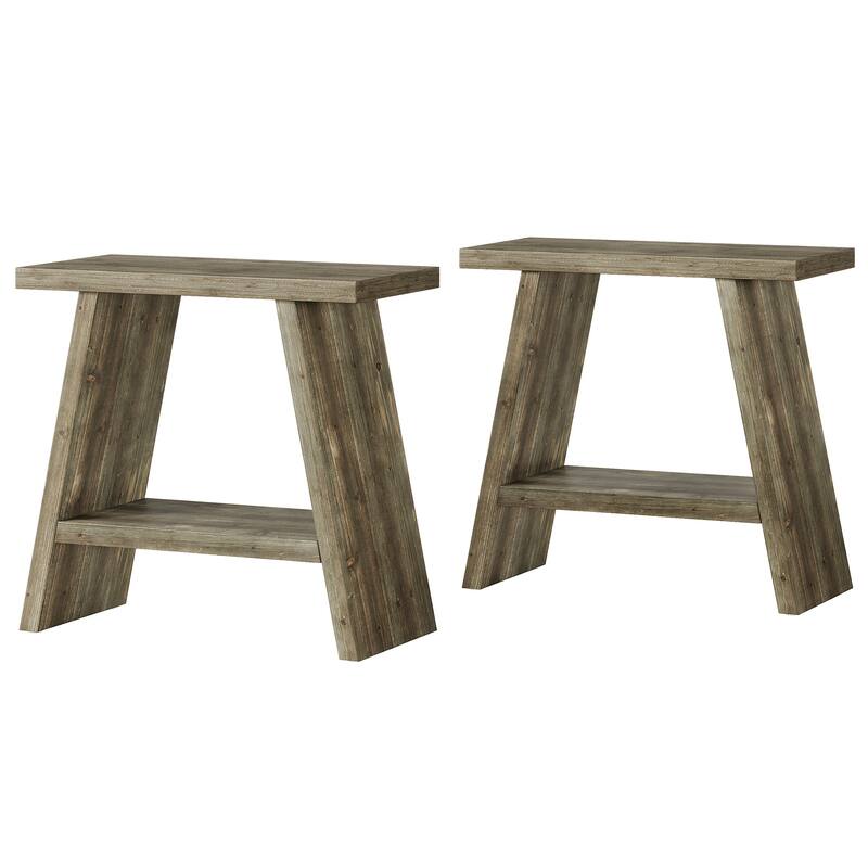 Solid Wood Side/End Table Set of 2