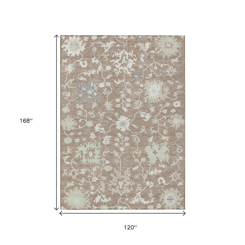 HomeRoots Floral Transitional Rectangle Outdoor Rug