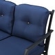 preview thumbnail 9 of 23, Patio Festival 2-Piece Outdoor Metal Sofa with Coffee Table Set