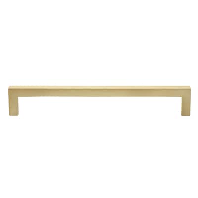GlideRite 5-Pack 7-9/16 in. Center Satin Gold Solid Square Bar Pulls - Satin Gold