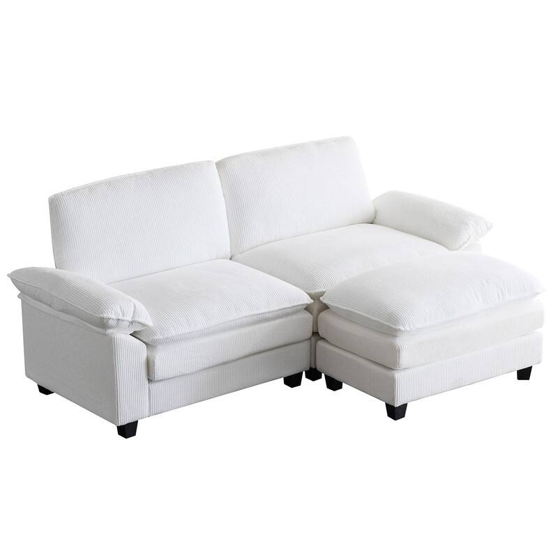 120 in. W Pillow Top Arm Double-Layer Cushion Cloud Sofa Couch