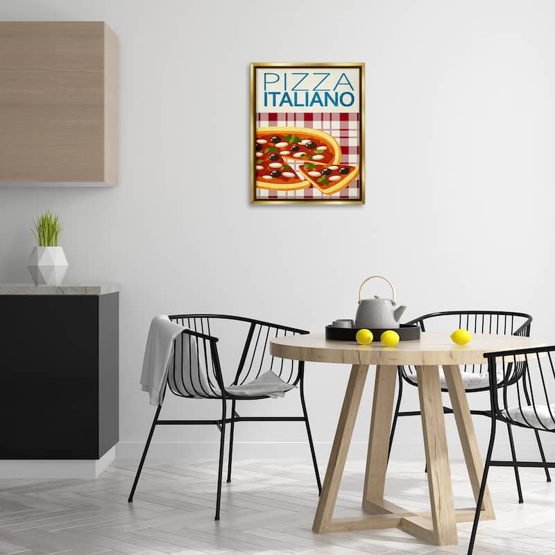 Stupell Classic Pizza Italiano Framed Floater Canvas Wall Art Design By Kim Allen