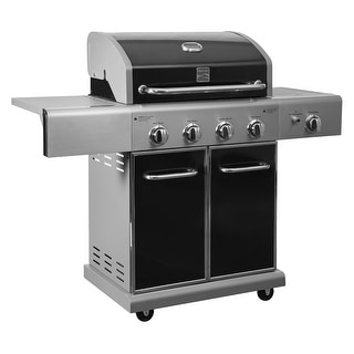 Kenmore 4-Burner Propane Gas Grill with Searing Side Burner in Stainless Steel/Black