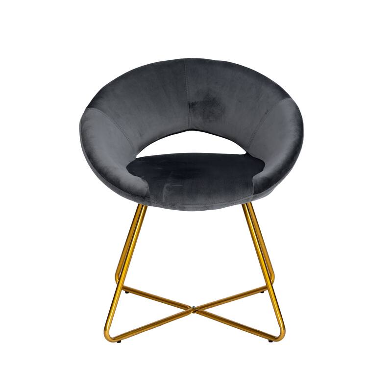 Porthos Home Reine Leisure Accent Chair, Velvet Upholstery, Gold Legs