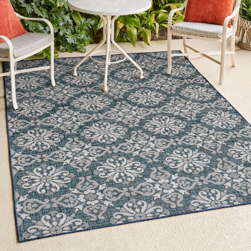 JONATHAN Y Maribel Traditional Mediterranean Tile Design Indoor/Outdoor Area Rug