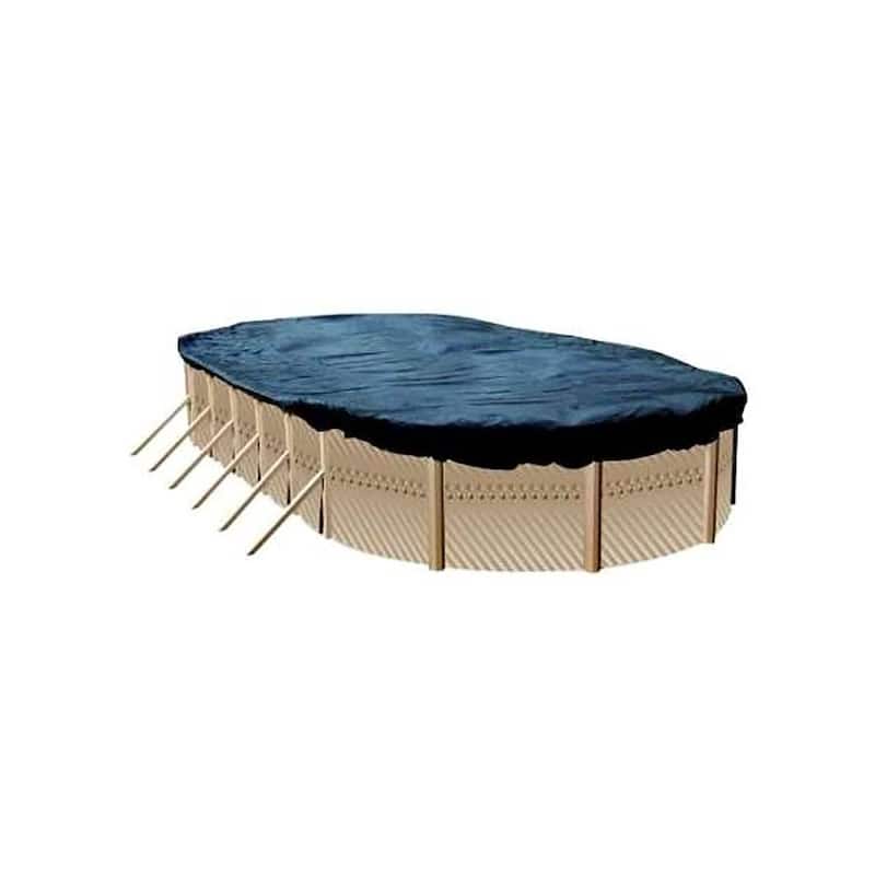 Swimline 18 x 38 Ft. Oval Above Ground Winter Swimming Pool Cover, Blue (2 Pack)