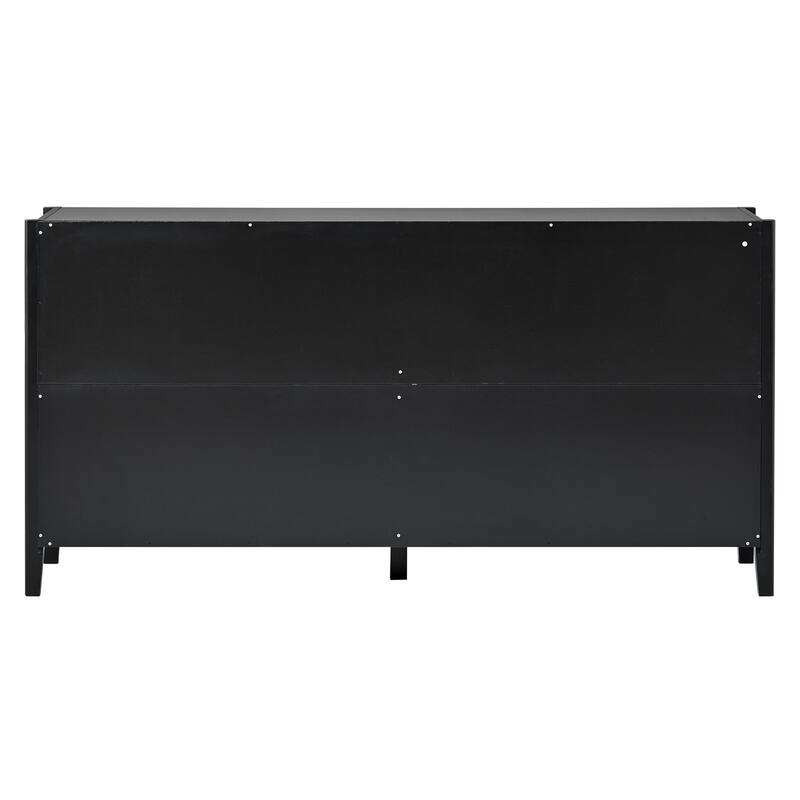Elegant Wave-Pattern Storage Cabinet for Entryway, Hallway or Living Room Storage - 63" Wide