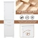 preview thumbnail 23 of 23, Freestanding Tall Bathroom Storage Cabinet, with 2 Different Size Drawers and Adjustable Shelf, Painted Finish