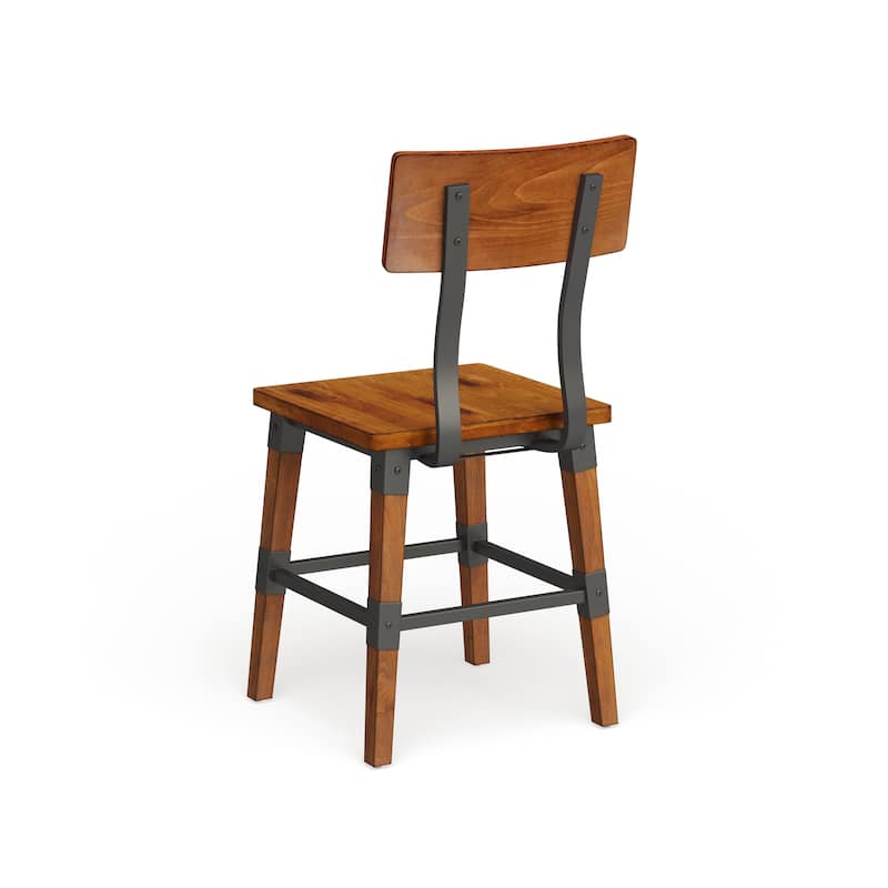 2 Pack Commercial Grade Rustic Antique Industrial Style Wood Dining Chair