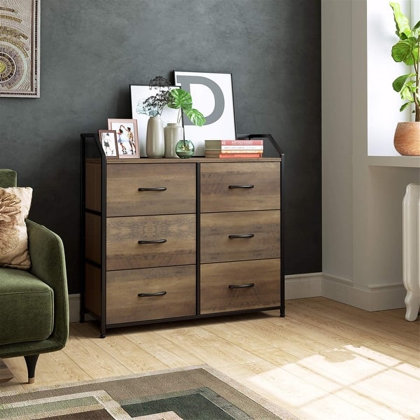 brown fabric dresser Sikaic Dresser Bedroom Furniture Corner L Shaped LED TV Stand Convertible Dresser Brown / Engineered Wood / Modern main image 0
