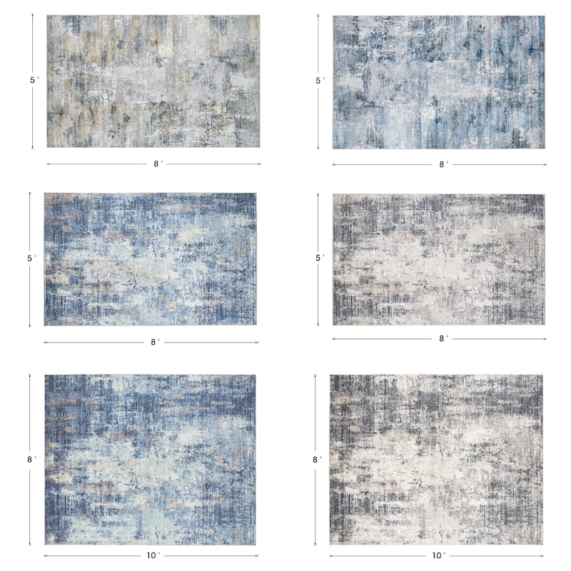 Glitzhome Modern Abstract Distressed Indoor/Outdoor Area Rugs