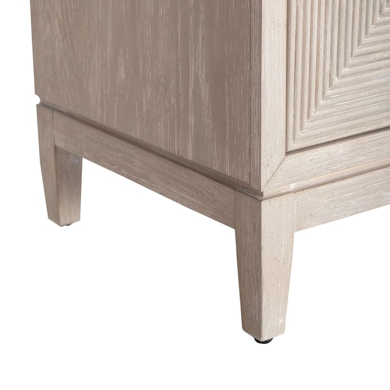 Kinsley Washed Taupe 4 Door Accent Cabinet