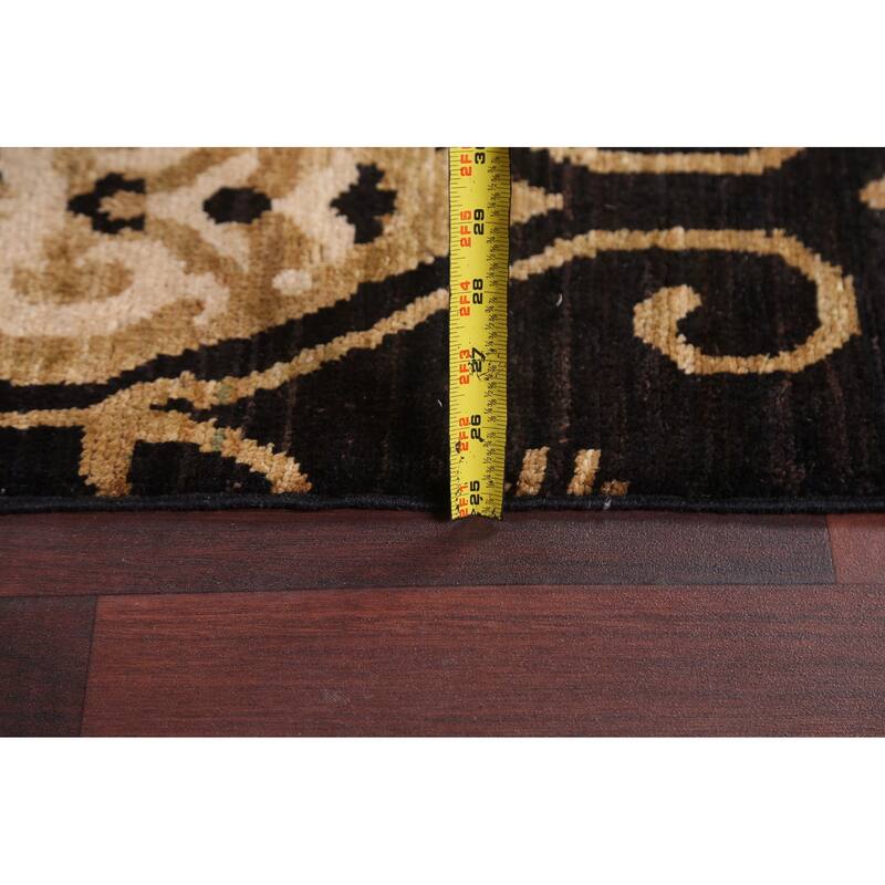 Geometric Oriental Gabbeh Kashkoli Area Rug Hand-knotted Wool Carpet - 7'10" x 11'3"