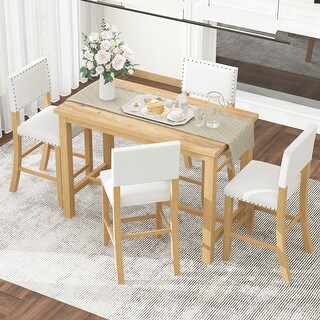 Modern Kitchen Dinner Set 5-Piece Counter Height Dining Set with ...