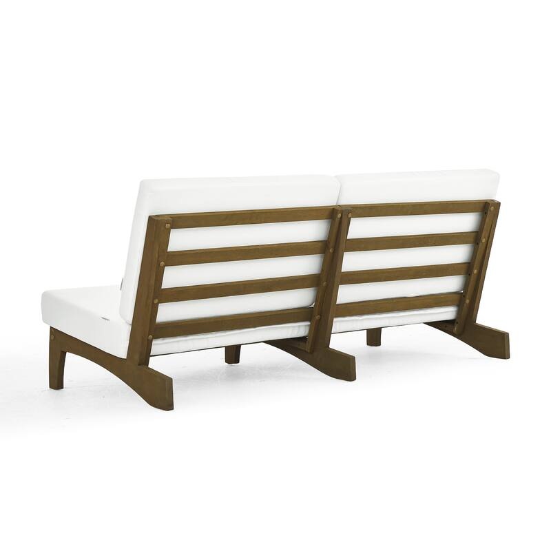 3 Seat Wood 64" W Outdoor Patio Sofa with Cushion