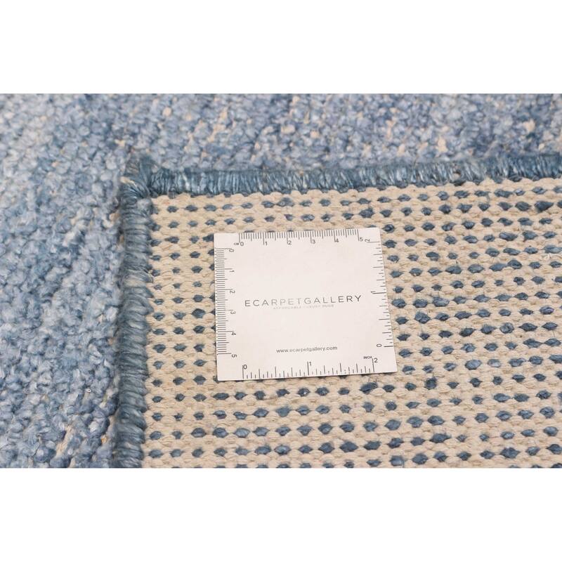 ECARPETGALLERY Hand-knotted Loreto Blue Silk Rug - 9'10 x 14'10