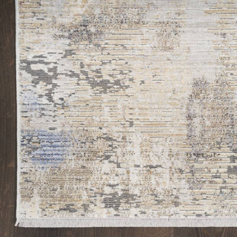 Power Loomed Abstract Modern Stain Resistant with Fringe Area Rug - 63' X '39' X '0.25