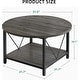 preview thumbnail 6 of 4, Moasis Industrial 2-Tier Round Coffee Table with Shelf