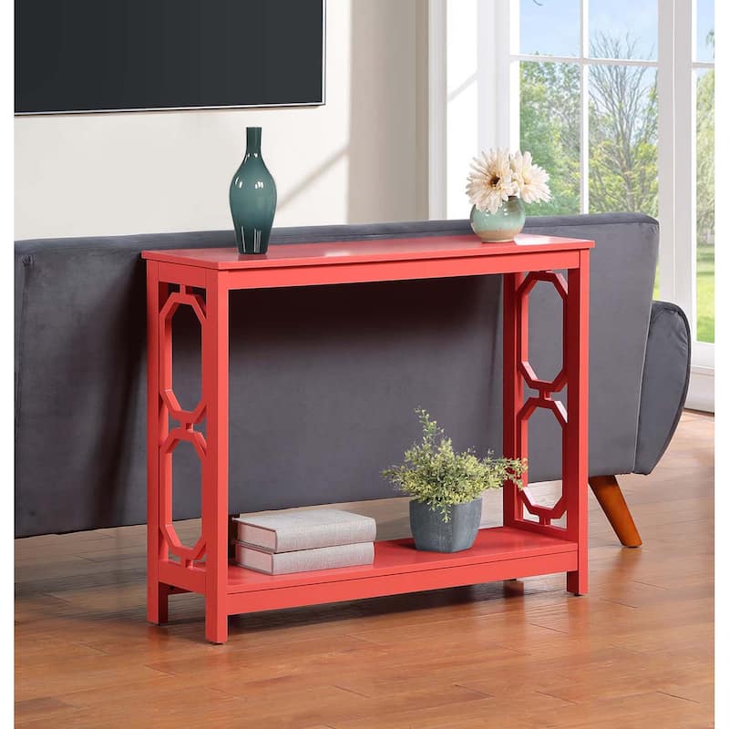 Convenience Concepts Omega Console Table with Shelf - Coral