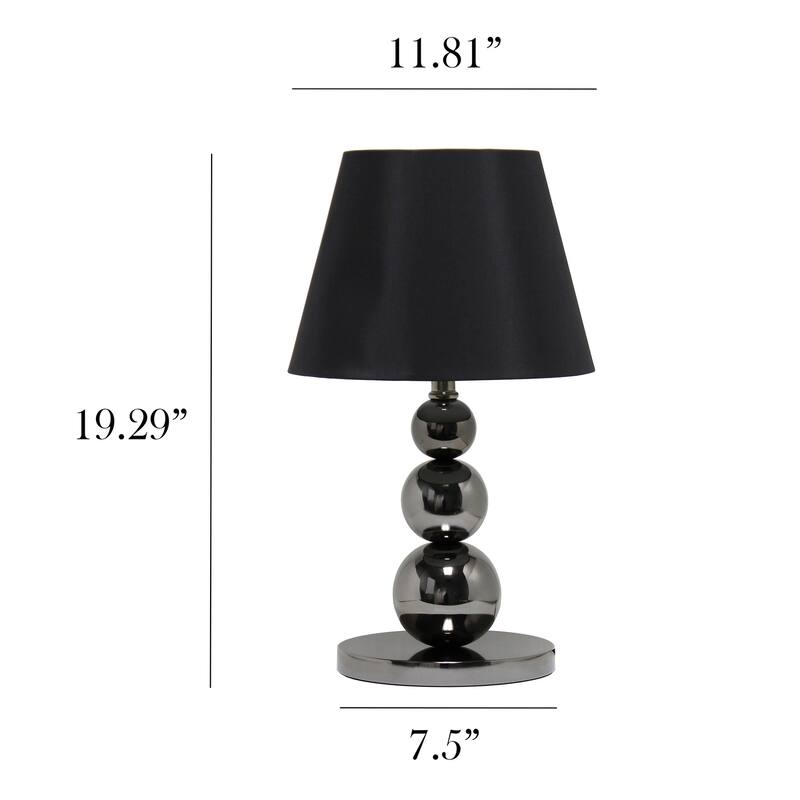 19.29 in. Black Finish Table Lamp with Black Shade, Sturdy Table Lamp for Living Rooms and Bedrooms