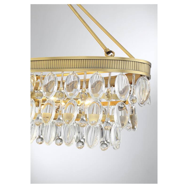Windham 8-Light Linear Chandelier in Warm Brass