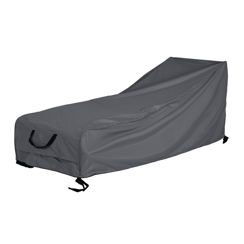 Roomfitters Shield Outdoor Slope Chaise Lounge Cover, Heavy Duty Waterproof - Dark Grey