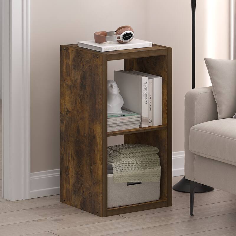 Furinno Cubicle Open Back Decorative Cube Storage Organizer, 2-Cube