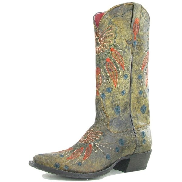 Macie Bean Western Boots Womens Floral Dakota Darling Blonde